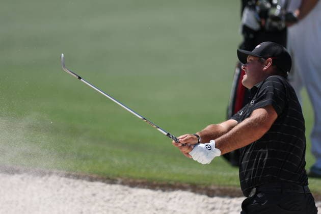 Golf 2026 Masters Tournament - Round 3 Patrick Reed of the US hits out of the bunker on the second green in Round 3 of the 2026 Masters tournament in August, Georgia, USA, 11 April 2026. Augusta United States  Copyright: xCHRISxTORRESx
