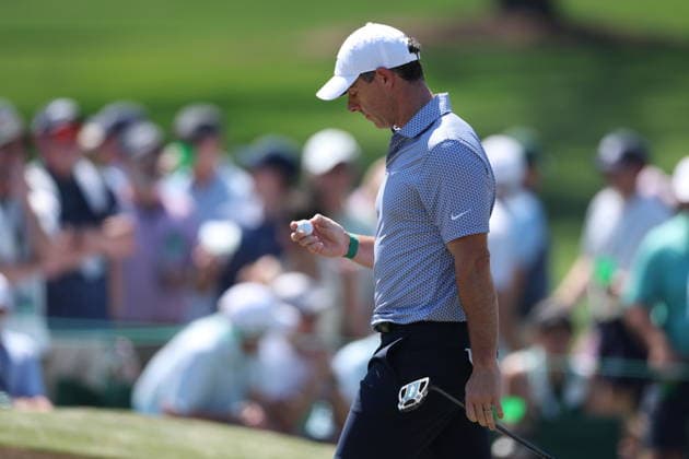 Golf 2026 Masters Tournament - Round 3 Rory McIlroy of Northern Ireland on the second green in Round 3 of the 2026 Masters tournament in August, Georgia, USA, 11 April 2026. Augusta United States  Copyright: xCHRISxTORRESx