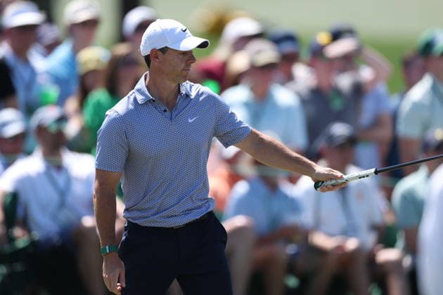 Golf 2026 Masters Tournament - Round 3 Rory McIlroy of Northern Ireland on the second green in Round 3 of the 2026 Masters tournament in August, Georgia, USA, 11 April 2026. Augusta United States  Copyright: xCHRISxTORRESx