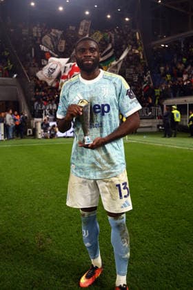 Juventus™ Jeremie Boga Panini Player of the match Serie A Enilive 2025 2026 during the Serie A soccer match between Atalanta and Juventus at the New Balance Arena di Bergamo, north west Italy - Sabato , 11 Aprile 2026. - Soccer .  Copyright: xAlbertoxMariani LaPressex