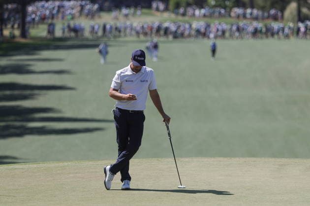Golf 2026 Masters Tournament - Round 3 Wyndham Clark of the US on the seventh green in Round 3 of the 2026 Masters tournament in August, Georgia, USA, 11 April 2026. Augusta United States  Copyright: xCHRISxTORRESx