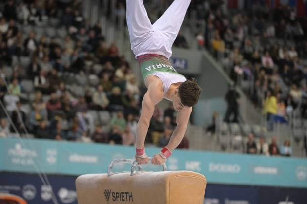 FIG APPARATUS WORLD CUP 2026 (CRO),Finals Day 1 (MAG, WAG), Hall Gradski vrt , Osijek, Croatia, 11.04.2026 IVANOV David (BUL) during FIG APPARATUS WORLD CUP 2026 (CRO),Final Day 1, Pommel Horse (MAG), Hall Gradski vrt , Osijek, Croatia, 11.04.2026 *** FIG APPARATUS WORLD CUP 2026 CRO ,Finals Day 1 MAG, WAG , Hall Gradski vrt , Osijek, Croatia, 11 04 2026 IVANOV David BUL during FIG APPARATUS WORLD CUP 2026 CRO ,Final Day 1, Pommel Horse MAG , Hall Gradski vrt , Osijek, Croatia, 11 04 2026 Copyright: xBEAUTIFULxSPORTS Stanusicx