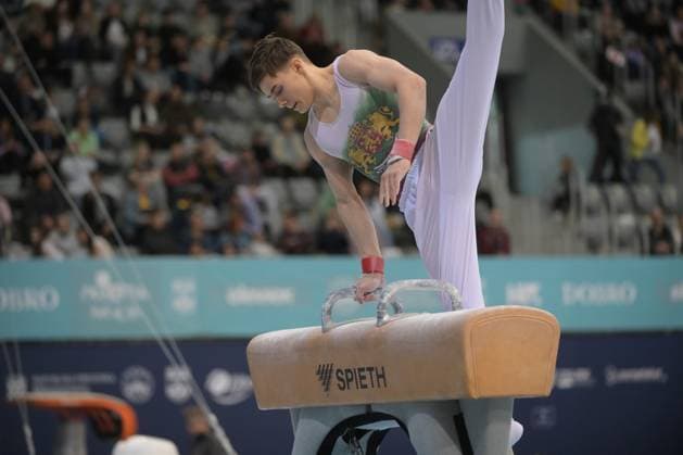 FIG APPARATUS WORLD CUP 2026 (CRO),Finals Day 1 (MAG, WAG), Hall Gradski vrt , Osijek, Croatia, 11.04.2026 IVANOV David (BUL) during FIG APPARATUS WORLD CUP 2026 (CRO),Final Day 1, Pommel Horse (MAG), Hall Gradski vrt , Osijek, Croatia, 11.04.2026 *** FIG APPARATUS WORLD CUP 2026 CRO ,Finals Day 1 MAG, WAG , Hall Gradski vrt , Osijek, Croatia, 11 04 2026 IVANOV David BUL during FIG APPARATUS WORLD CUP 2026 CRO ,Final Day 1, Pommel Horse MAG , Hall Gradski vrt , Osijek, Croatia, 11 04 2026 Copyright: xBEAUTIFULxSPORTS Stanusicx