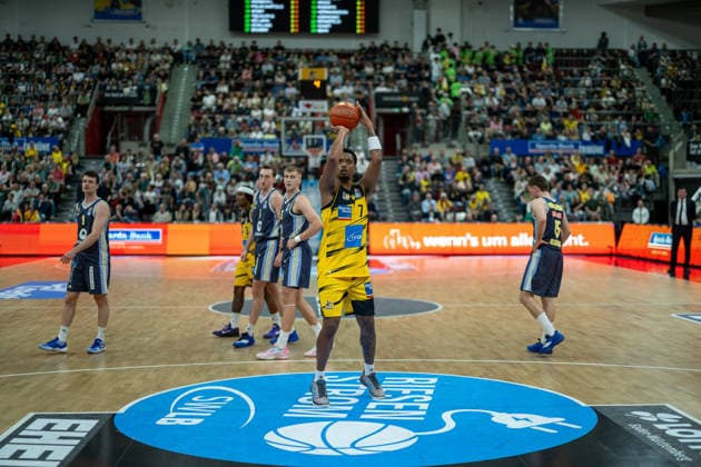 Elijah Hughes MHP RIESEN Ludwigsburg, 07 , GER, MHP RIESEN Ludwigsburg vs ALBA Berlin, Basketball Bundesliga, easycredit BBL, Matchday 29, Season 2025 2026, 11 04 2026, GER, MHP RIESEN Ludwigsburg vs ALBA Berlin, Basketball Bundesliga, easycredit BBL, Matchday 29, Season 2025 2026, 11 04 2026 Ludwigsburg Copyright: xEibner-Pressefoto SaschaxWaltherx EP_EER