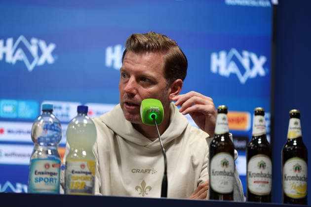 11 04 2026, xrekx, Fußball 2 Bundesliga, SV Darmstadt 98 Hannover 96 v l Pressekonferenz Florian Kohfeldt Trainer SV Darmstadt 98 DFL DFB REGULATIONS PROHIBIT ANY USE OF PHOTOGRAPHS as IMAGE SEQUENCES and or QUASI VIDEO Darmstadt