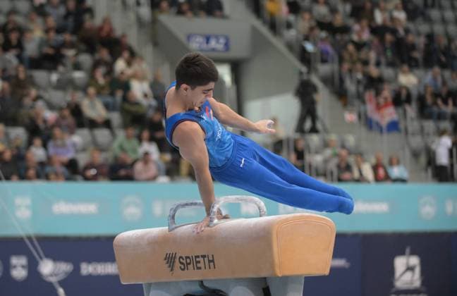 FIG APPARATUS WORLD CUP 2026 (CRO),Finals Day 1 (MAG, WAG), Hall Gradski vrt , Osijek, Croatia, 11.04.2026 MANUKYAN Hamlet (ARM) during FIG APPARATUS WORLD CUP 2026 (CRO),Final Day 1, Pommel Horse (MAG), Hall Gradski vrt , Osijek, Croatia, 11.04.2026 *** FIG APPARATUS WORLD CUP 2026 CRO ,Finals Day 1 MAG, WAG , Hall Gradski vrt , Osijek, Croatia, 11 04 2026 MANUKYAN Hamlet ARM during FIG APPARATUS WORLD CUP 2026 CRO ,Final Day 1, Pommel Horse MAG , Hall Gradski vrt , Osijek, Croatia, 11 04 2026 Copyright: xBEAUTIFULxSPORTS Stanusicx