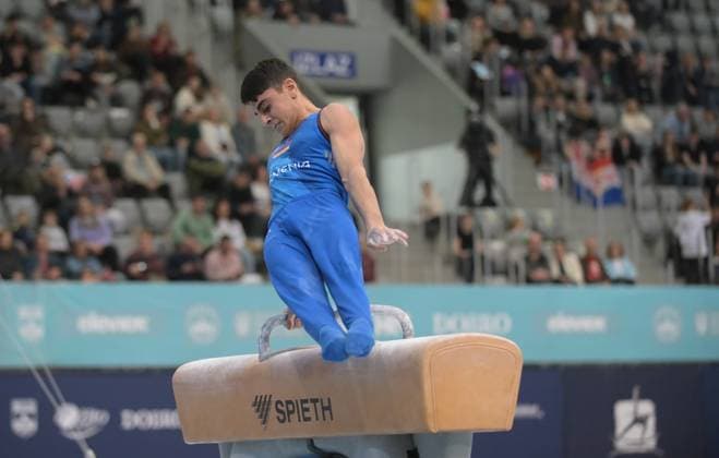 FIG APPARATUS WORLD CUP 2026 (CRO),Finals Day 1 (MAG, WAG), Hall Gradski vrt , Osijek, Croatia, 11.04.2026 MANUKYAN Hamlet (ARM) during FIG APPARATUS WORLD CUP 2026 (CRO),Final Day 1, Pommel Horse (MAG), Hall Gradski vrt , Osijek, Croatia, 11.04.2026 *** FIG APPARATUS WORLD CUP 2026 CRO ,Finals Day 1 MAG, WAG , Hall Gradski vrt , Osijek, Croatia, 11 04 2026 MANUKYAN Hamlet ARM during FIG APPARATUS WORLD CUP 2026 CRO ,Final Day 1, Pommel Horse MAG , Hall Gradski vrt , Osijek, Croatia, 11 04 2026 Copyright: xBEAUTIFULxSPORTS Stanusicx