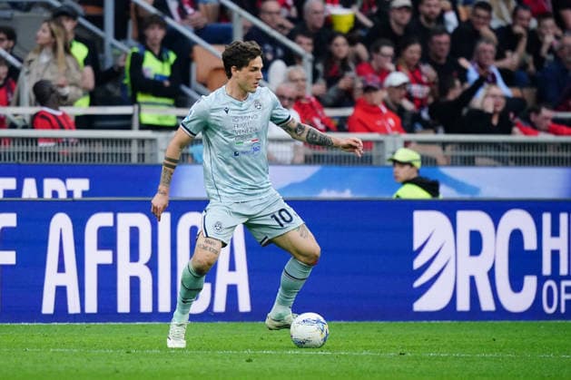 CALCIO - Serie A - AC Milan vs Udinese Calcio Nicolo Zaniolo (Udinese Calcio) during AC Milan vs Udinese Calcio, Italian soccer Serie A match in Milan, Italy, April 11 2026 Milan Italy  Copyright: xIPAxSport ABACAx