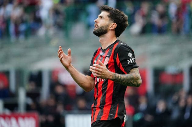 CALCIO - Serie A - AC Milan vs Udinese Calcio Christian Pulisic (AC Milan) looks up dissapointed during AC Milan vs Udinese Calcio, Italian soccer Serie A match in Milan, Italy, April 11 2026 Milan Italy  Copyright: xIPAxSport ABACAx