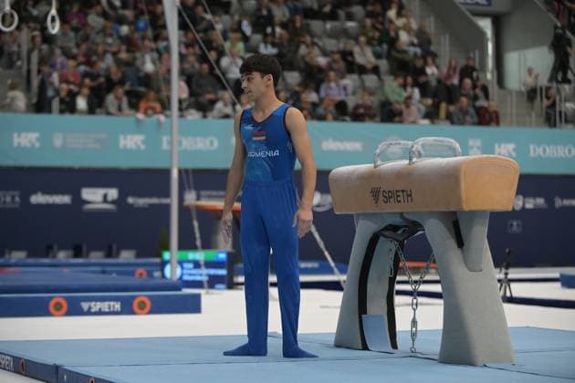 FIG APPARATUS WORLD CUP 2026 (CRO),Finals Day 1 (MAG, WAG), Hall Gradski vrt , Osijek, Croatia, 11.04.2026 KHACHATRYAN Mamik (ARM) during FIG APPARATUS WORLD CUP 2026 (CRO),Final Day 1, Pommel Horse (MAG), Hall Gradski vrt , Osijek, Croatia, 11.04.2026 *** FIG APPARATUS WORLD CUP 2026 CRO ,Finals Day 1 MAG, WAG , Hall Gradski vrt , Osijek, Croatia, 11 04 2026 KHACHATRYAN Mamik ARM during FIG APPARATUS WORLD CUP 2026 CRO ,Final Day 1, Pommel Horse MAG , Hall Gradski vrt , Osijek, Croatia, 11 04 2026 Copyright: xBEAUTIFULxSPORTS Stanusicx