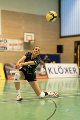 Volleyball I Women I Season 2025 2026 I 2 Bundesliga I VC Osnabrück SCU Emlichheim I 11 04 2026 Emily Tranel 8, SCU Emlichheim Osnabrück Schlosswallhalle Lower Saxony Germany Copyright: xLobeca CedricxSiefkerx