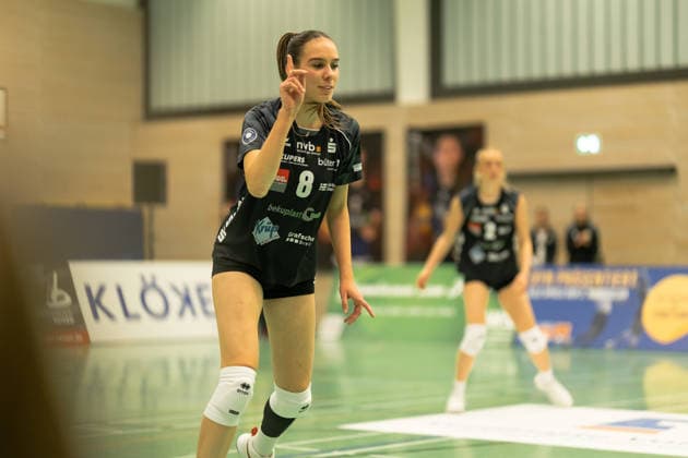 Volleyball I Women I Season 2025 2026 I 2 Bundesliga I VC Osnabrück SCU Emlichheim I 11 04 2026 Emily Tranel 8, SCU Emlichheim Osnabrück Schlosswallhalle Lower Saxony Germany Copyright: xLobeca CedricxSiefkerx