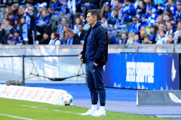 DEU, DFL, 2 FBL, Hertha BSC vs 1 FC Kaiserslautern, 11 04 2026, Berliner Olympiastadion, Berlin, DEU, DFL, 2 FBL, Hertha BSC vs 1 FC Kaiserslautern, im Bild Cheftrainer Stefan Leitl Hertha BSC Berlin DFL regulations prohibit any use of Photographs as image sequences and or quasi video nordphotoxGmbHx xEngler nph00076