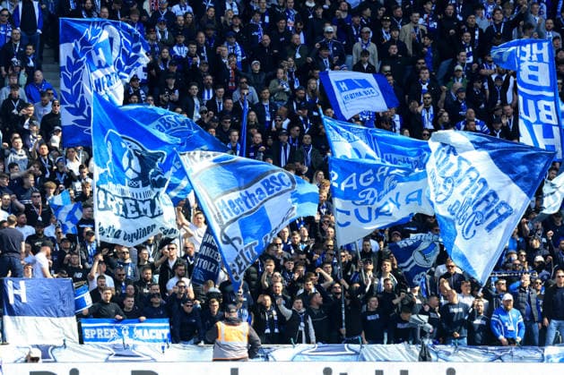 DEU, DFL, 2 FBL, Hertha BSC vs 1 FC Kaiserslautern, 11 04 2026, Berliner Olympiastadion, Berlin, DEU, DFL, 2 FBL, Hertha BSC vs 1 FC Kaiserslautern, im Bild Hertha BSC Fans DFL regulations prohibit any use of Photographs as image sequences and or quasi video nordphotoxGmbHx xEngler nph00076