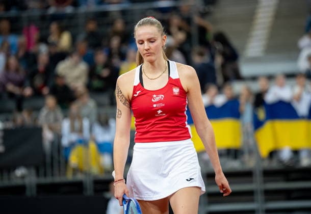 Poland v Ukraine - 2026 Billie Jean King Cup By Gainbridge Qualifiers: Day 2 Martyna Kubka of Poland competes in the Billie Jean King Cup Qualifiers, women s doubles tennis match against Ukraine at the PreZero Arena in Gliwice, Poland, on April 11, 2026. Gliwice Poland  Copyright: xMarcinxGolbax originalFilename:golba-polandvs260411_npAS9.jpg