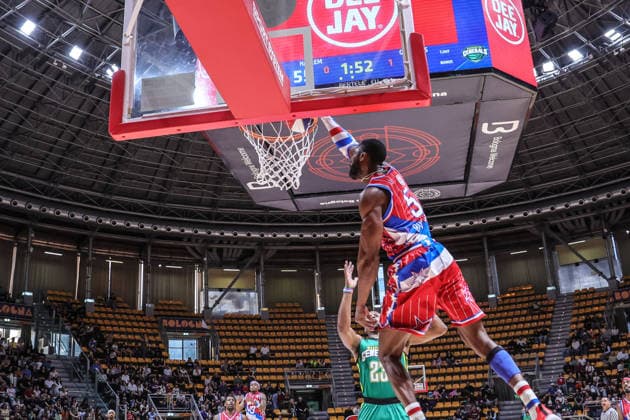 05 Bulldog Marck Harlem Globetrotters - Washington Generals 100Years World Tour Bologna 11-04-2026 during Harlem Globetrotters 100Years World Tour, Events in Bologna, Italy, April 11 2026  Copyright: xValentinoxOrsini IPAxSportx xipa-agency.netx xx IPA_73902062 IPA_Agency_IPA73902062