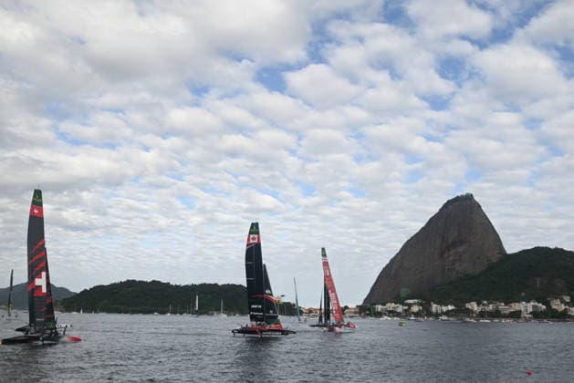 2026 ENEL Rio Sail Grand Prix RIO DE JANEIRO, BRAZIL - APRIL 11: Sweden, Australia, the United States, Spain, and Brazil, along with Germany, Italy, Denmark, and Australia, Canada, compete in the 2026 ENEL Rio Sail Grand Prix in Rio de Janeiro, Brazil on April 11, 2026. The Rio leg is the fourth of 13 stops on the 2026 SailGP, which is considered the Formula 1 of sailing and is holding its first event in South America. The series had two stops in Australia (Perth and Sydney) and one in New Zealand (Auckland) before arriving in Brazil. Fabio Teixeira Anadolu Rio de Janeiro Brazil. Editorial use only. Please get in touch for any other usage.  Copyright: x2026xAnadoluxFabioxTeixeirax