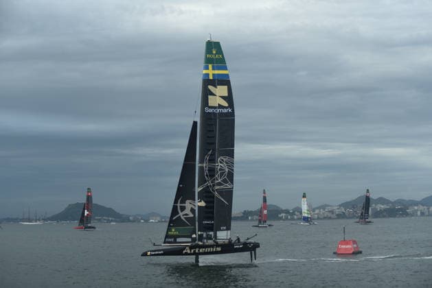2026 ENEL Rio Sail Grand Prix RIO DE JANEIRO, BRAZIL - APRIL 11: Sweden, Australia, the United States, Spain, and Brazil, along with Germany, Italy, Denmark, and Australia, Canada, compete in the 2026 ENEL Rio Sail Grand Prix in Rio de Janeiro, Brazil on April 11, 2026. The Rio leg is the fourth of 13 stops on the 2026 SailGP, which is considered the Formula 1 of sailing and is holding its first event in South America. The series had two stops in Australia (Perth and Sydney) and one in New Zealand (Auckland) before arriving in Brazil. Fabio Teixeira Anadolu Rio de Janeiro Brazil. Editorial use only. Please get in touch for any other usage.  Copyright: x2026xAnadoluxFabioxTeixeirax