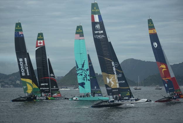 2026 ENEL Rio Sail Grand Prix RIO DE JANEIRO, BRAZIL - APRIL 11: Sweden, Australia, the United States, Spain, and Brazil, along with Germany, Italy, Denmark, and Australia, Canada, compete in the 2026 ENEL Rio Sail Grand Prix in Rio de Janeiro, Brazil on April 11, 2026. The Rio leg is the fourth of 13 stops on the 2026 SailGP, which is considered the Formula 1 of sailing and is holding its first event in South America. The series had two stops in Australia (Perth and Sydney) and one in New Zealand (Auckland) before arriving in Brazil. Fabio Teixeira Anadolu Rio de Janeiro Brazil. Editorial use only. Please get in touch for any other usage.  Copyright: x2026xAnadoluxFabioxTeixeirax