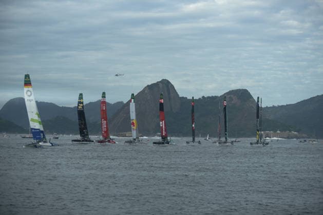 2026 ENEL Rio Sail Grand Prix RIO DE JANEIRO, BRAZIL - APRIL 11: Sweden, Australia, the United States, Spain, and Brazil, along with Germany, Italy, Denmark, and Australia, Canada, compete in the 2026 ENEL Rio Sail Grand Prix in Rio de Janeiro, Brazil on April 11, 2026. The Rio leg is the fourth of 13 stops on the 2026 SailGP, which is considered the Formula 1 of sailing and is holding its first event in South America. The series had two stops in Australia (Perth and Sydney) and one in New Zealand (Auckland) before arriving in Brazil. Fabio Teixeira Anadolu Rio de Janeiro Brazil. Editorial use only. Please get in touch for any other usage.  Copyright: x2026xAnadoluxFabioxTeixeirax
