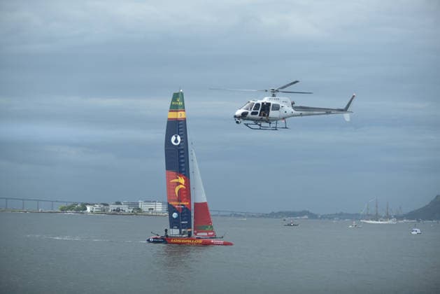 2026 ENEL Rio Sail Grand Prix RIO DE JANEIRO, BRAZIL - APRIL 11: Sweden, Australia, the United States, Spain, and Brazil, along with Germany, Italy, Denmark, and Australia, Canada, compete in the 2026 ENEL Rio Sail Grand Prix in Rio de Janeiro, Brazil on April 11, 2026. The Rio leg is the fourth of 13 stops on the 2026 SailGP, which is considered the Formula 1 of sailing and is holding its first event in South America. The series had two stops in Australia (Perth and Sydney) and one in New Zealand (Auckland) before arriving in Brazil. Fabio Teixeira Anadolu Rio de Janeiro Brazil. Editorial use only. Please get in touch for any other usage.  Copyright: x2026xAnadoluxFabioxTeixeirax