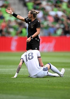 AUSTIN, TX - APRIL 11: Los Angeles Galaxy players Julian Aude (3) and Maya Yoshida (right) battle Austin FC defender Oleksandr Svatok (center) during MLS, Fussball Herren, USA game between Los Angeles Galaxy and Austin FC on April 11, 2026 at Q2 Stadium in Austin, TX. (Photo by John Rivera Icon Sportswire) SOCCER: APR 11 MLS Austin FC vs LA Galaxy EDITORIAL USE ONLY Icon426260411028