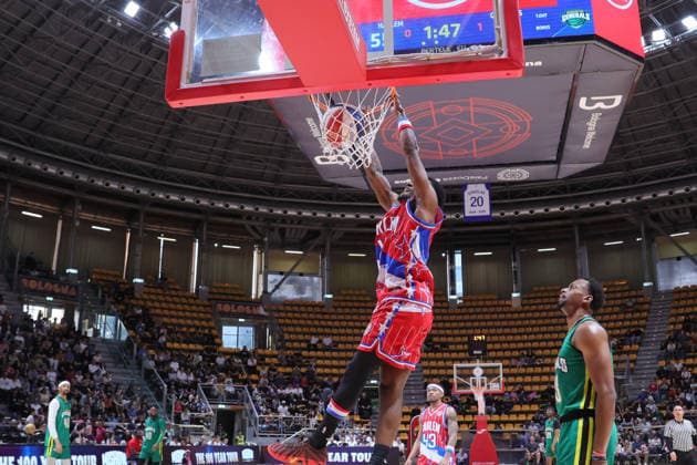 BASKET - Evento - Harlem Globetrotters 100Years World Tour 04 Shake Railey Harlem Globetrotters - Washington Generals 100Years World Tour Bologna 11-04-2026 during Harlem Globetrotters 100Years World Tour, Events in Bologna, Italy, April 11 2026 Bologna Italy  Copyright: xIPAxSport ABACAx