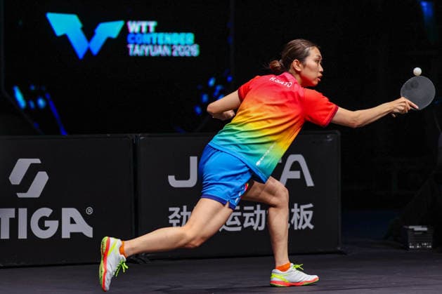 TAIYUAN, CHINA - APRIL 11: Hitomi Sato of Japan competes in the Women s Singles Semifinal match against Shi Xunyao of China on day 5 of WTT Contender Taiyuan 2026 at Taiyuan Binhe Sports Center on April 11, 2026 in Taiyuan, Shanxi Province of China.  Copyright: xVCGx 111634158075