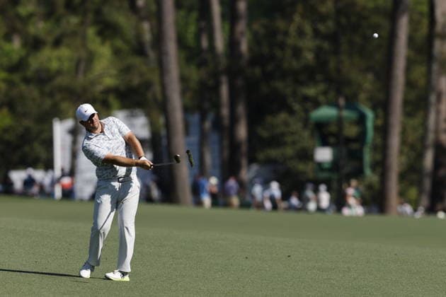 Golf 2026 Masters Tournament - Round 3 Chris Gotterup of the US hits from the 13th fairway in Round 3 of the 2026 Masters tournament in Augusta, Georgia, USA, 11 April 2026. Augusta United States  Copyright: xERIKxS.xLESSERx