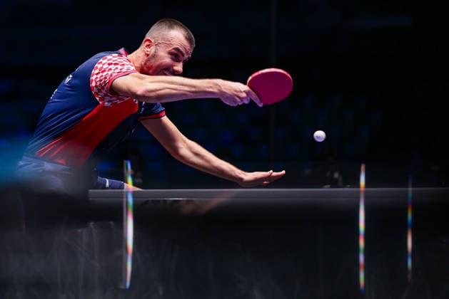 TAIYUAN, CHINA - APRIL 11: Tomislav Pucar of Croatia competes in the Men s Singles Semifinal match against Maharu Yoshimura of Japan on day 5 of WTT Contender Taiyuan 2026 at Taiyuan Binhe Sports Center on April 11, 2026 in Taiyuan, Shanxi Province of China.  Copyright: xVCGx 111634157884
