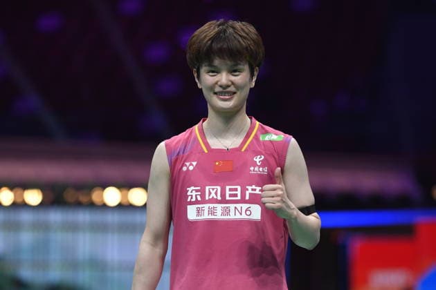 NINGBO, CHINA - APRIL 11: Wang Zhiyi of China reacts in the Women s Singles Semifinal match against Akane Yamaguchi of Japan on day 5 of Badminton Asia Championships 2026 at Ningbo Olympic Sports Center on April 11, 2026 in Ningbo, Zhejiang Province of China.  Copyright: xVCGx 111634150398