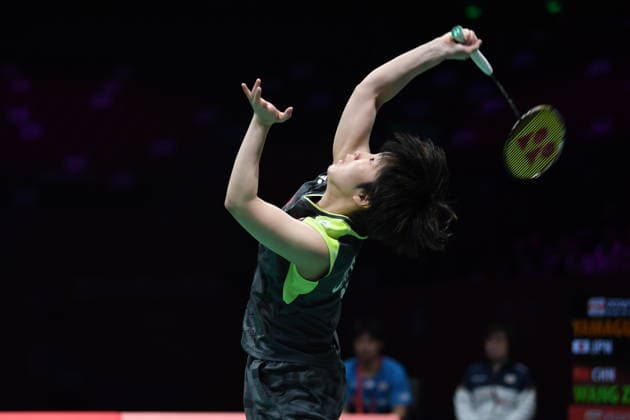 NINGBO, CHINA - APRIL 11: Akane Yamaguchi of Japan reacts in the Women s Singles Semifinal match against Wang Zhiyi of China on day 5 of Badminton Asia Championships 2026 at Ningbo Olympic Sports Center on April 11, 2026 in Ningbo, Zhejiang Province of China.  Copyright: xVCGx 111634143395