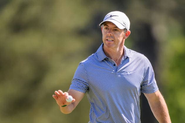 260411 Rory McIlroy of Northern Ireland celebrates during the third round of the 2026 Masters Golf Tournament on April 11, 2026 in Augusta Photo Petter Arvidson BILDBYRAN kod PA PA1195 golf masters bbeng the masters augusta jubel  Copyright: PETTERxARVIDSON BB260411ZJ060