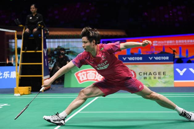 NINGBO, CHINA - APRIL 11: Shi Yuqi of China reacts in the Men s Singles Semifinal match against Chou Tien-chen of Chinese Taipei on day 5 of Badminton Asia Championships 2026 at Ningbo Olympic Sports Center on April 11, 2026 in Ningbo, Zhejiang Province of China.  Copyright: xVCGx 111634142466