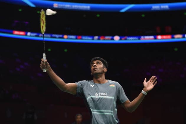 NINGBO, CHINA - APRIL 11: Ayush Shetty of India competes in the Men s Singles Semifinal match against Kunlavut Vitidsarn of Thailand on day 5 of Badminton Asia Championships 2026 at Ningbo Olympic Sports Center on April 11, 2026 in Ningbo, Zhejiang Province of China.  Copyright: xVCGx 111634118462
