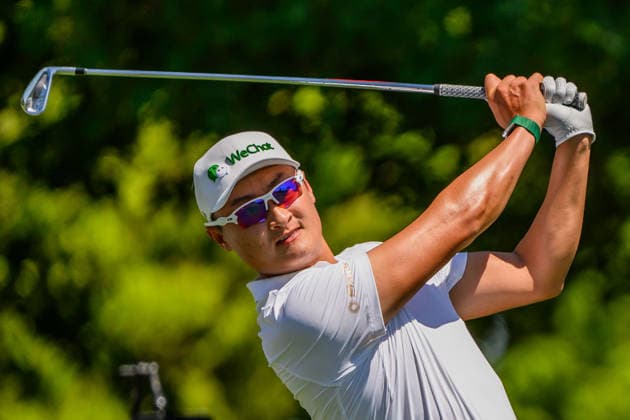 260411 Haotong Li of China during the third round of the 2026 Masters Golf Tournament on April 11, 2026 in Augusta Photo Petter Arvidson BILDBYRAN kod PA PA1195 golf masters bbeng the masters augusta  Copyright: PETTERxARVIDSON BB260411PA204