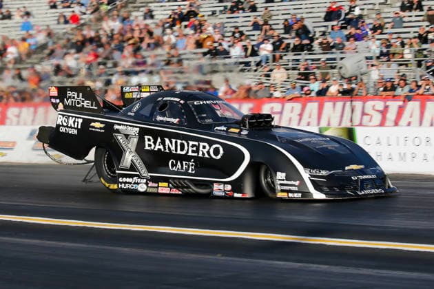 POMONA, CA - APRIL 11: Alexis DeJoria flies down Lane 1 during the afternoon session of Motorsport, Herren, USA, Dragster Drag Race Lucas Oil Winternationals on April 11, 2026 at In-N-Out Burger Pomona Dragstrip in Pomona, CA. (Photo by Larry Placido Icon Sportswire) AUTO: APR 11 NHRA Lucas Oil NHRA Winternationals EDITORIAL USE ONLY Icon78826041150