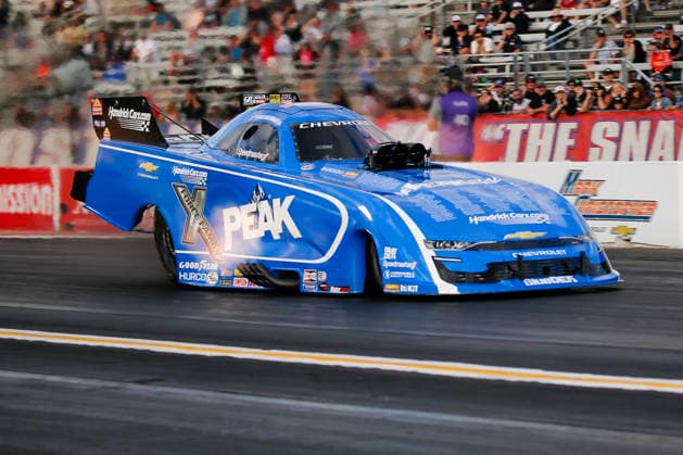 POMONA, CA - APRIL 11: Fast Jack Beckman lights it up in the afternoon session of the Motorsport, Herren, USA, Dragster Drag Race Lucas Oil Winternationals on April 11, 2026 at In-N-Out Burger Pomona Dragstrip in Pomona, CA. (Photo by Larry Placido Icon Sportswire) AUTO: APR 11 NHRA Lucas Oil NHRA Winternationals EDITORIAL USE ONLY Icon78826041151