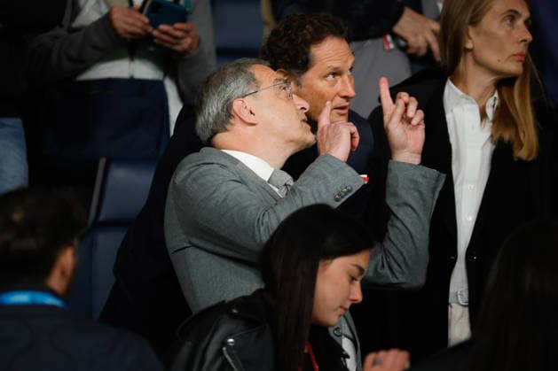 April 11, 2026, Bergamo, Italy: John Elkann FC Juventus CEO of Exor and Damien Comolli Fc Juventus Chief Executive Officer during the Italian Serie A soccer match Atalanta BC vs Juventus FC at New Balance Arena Stadium..Final score Atalanta BC 0:1 Juventus FC Italian Serie A Soccer Match Atalanta BC Vs Juventus FC In Bergamo, Italy - 11 Apr 2026  - ZUMAs197 20260411_aaa_s197_457 Copyright: xEmanuelexPennnacchiox