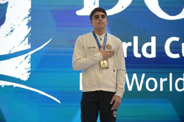 FIG APPARATUS WORLD CUP 2026 (CRO),Finals Day 1 (MAG, WAG), Hall Gradski vrt , Osijek, Croatia, 11.04.2026 MANUKYAN Hamlet (ARM) 1 place won during FIG APPARATUS WORLD CUP 2026 (CRO),Final Day 1, Pommel Horse (MAG), Hall Gradski vrt , Osijek, Croatia, 11.04.2026 *** FIG APPARATUS WORLD CUP 2026 CRO ,Finals Day 1 MAG, WAG , Hall Gradski vrt , Osijek, Croatia, 11 04 2026 MANUKYAN Hamlet ARM 1 place won during FIG APPARATUS WORLD CUP 2026 CRO ,Final Day 1, Pommel Horse MAG , Hall Gradski vrt , Osijek, Croatia, 11 04 2026 Copyright: xBEAUTIFULxSPORTS Stanusicx