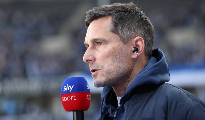 Coach Stefan Leitl in Sky Sport Interview Action Upper Body Sport Football Soccer DFL 2 Bundesliga Men 29 Matchday Season 2025 2026 11 04 2026 Hertha BSC Berlin vs 1 FC Kaiserslautern FCK DFL regulations prohibit any use of photographs as image sequences and or quasi video