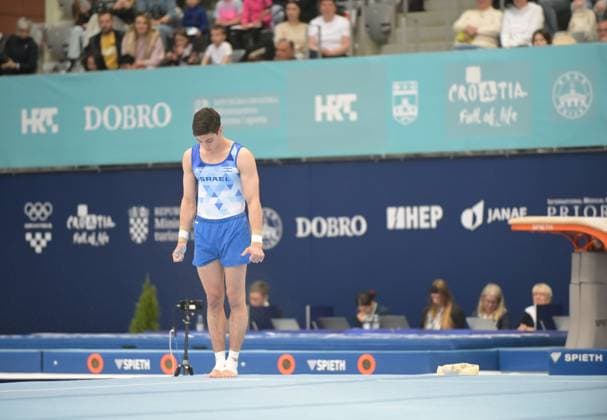 FIG APPARATUS WORLD CUP 2026 (CRO),Finals Day 1 (MAG, WAG), Hall Gradski vrt , Osijek, Croatia, 11.04.2026 BERKOVICH Noam (ISR) during FIG APPARATUS WORLD CUP 2026 (CRO),Final Day 1, FLOOR (MAG), Hall Gradski vrt , Osijek, Croatia, 11.04.2026 *** FIG APPARATUS WORLD CUP 2026 CRO ,Finals Day 1 MAG, WAG , Hall Gradski vrt , Osijek, Croatia, 11 04 2026 BERKOVICH Noam ISR during FIG APPARATUS WORLD CUP 2026 CRO ,Final Day 1, FLOOR MAG , Hall Gradski vrt , Osijek, Croatia, 11 04 2026 Copyright: xBEAUTIFULxSPORTS Stanusicx