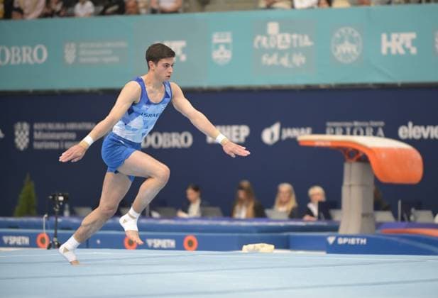FIG APPARATUS WORLD CUP 2026 (CRO),Finals Day 1 (MAG, WAG), Hall Gradski vrt , Osijek, Croatia, 11.04.2026 BERKOVICH Noam (ISR) during FIG APPARATUS WORLD CUP 2026 (CRO),Final Day 1, FLOOR (MAG), Hall Gradski vrt , Osijek, Croatia, 11.04.2026 *** FIG APPARATUS WORLD CUP 2026 CRO ,Finals Day 1 MAG, WAG , Hall Gradski vrt , Osijek, Croatia, 11 04 2026 BERKOVICH Noam ISR during FIG APPARATUS WORLD CUP 2026 CRO ,Final Day 1, FLOOR MAG , Hall Gradski vrt , Osijek, Croatia, 11 04 2026 Copyright: xBEAUTIFULxSPORTS Stanusicx