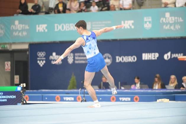 FIG APPARATUS WORLD CUP 2026 (CRO),Finals Day 1 (MAG, WAG), Hall Gradski vrt , Osijek, Croatia, 11.04.2026 BERKOVICH Noam (ISR) during FIG APPARATUS WORLD CUP 2026 (CRO),Final Day 1, FLOOR (MAG), Hall Gradski vrt , Osijek, Croatia, 11.04.2026 *** FIG APPARATUS WORLD CUP 2026 CRO ,Finals Day 1 MAG, WAG , Hall Gradski vrt , Osijek, Croatia, 11 04 2026 BERKOVICH Noam ISR during FIG APPARATUS WORLD CUP 2026 CRO ,Final Day 1, FLOOR MAG , Hall Gradski vrt , Osijek, Croatia, 11 04 2026 Copyright: xBEAUTIFULxSPORTS Stanusicx