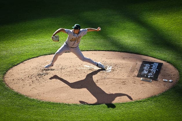 MLB, Baseball Herren, USA Athletics Vs. Mets Athletics starting pitcher Jacob Lopez 57 throws during the second inning of the baseball game against the New York Mets at Citi Field in Flushing, New York, on April 11, 2026. Flushing N.Y. United States  Copyright: xGordonxDonovanx originalFilename:donovan-mlbathle260411_npaH1.jpg