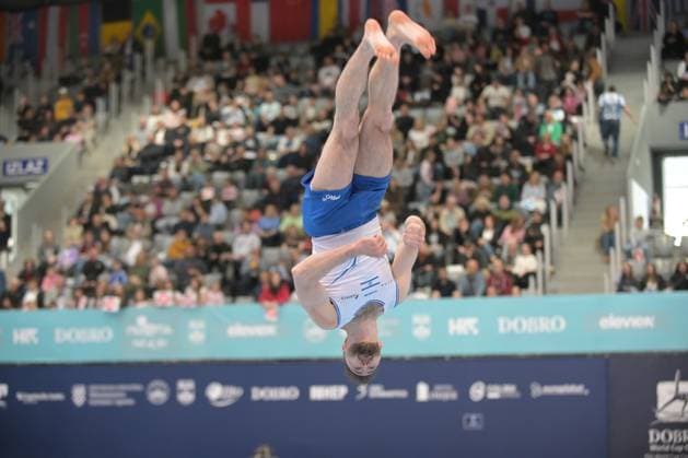 FIG APPARATUS WORLD CUP 2026 (CRO),Finals Day 1 (MAG, WAG), Hall Gradski vrt , Osijek, Croatia, 11.04.2026 DOLGOPYAT Artem (ISR) during FIG APPARATUS WORLD CUP 2026 (CRO),Final Day 1, FLOOR (MAG), Hall Gradski vrt , Osijek, Croatia, 11.04.2026 *** FIG APPARATUS WORLD CUP 2026 CRO ,Finals Day 1 MAG, WAG , Hall Gradski vrt , Osijek, Croatia, 11 04 2026 DOLGOPYAT Artem ISR during FIG APPARATUS WORLD CUP 2026 CRO ,Final Day 1, FLOOR MAG , Hall Gradski vrt , Osijek, Croatia, 11 04 2026 Copyright: xBEAUTIFULxSPORTS Stanusicx