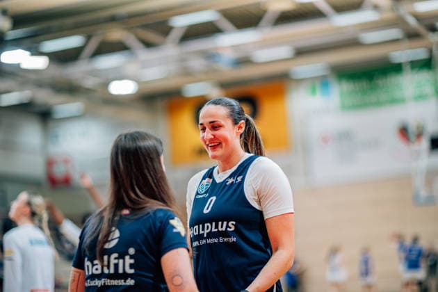 BB 1BL Women Syntainics MBC Lions BC Pharmaserv Marburg Alexia Susan Allesch GISA Lions MBC during the 2025 2026 season in the semi-final playoff in game 1 of 5 in the DBBL Toyota Bundesliga Syntainics MBC Lions and BC Pharmaserv Marburg at the SWH Arena on April 11, 2026 in Halle Saale, Sachsen Anhalt, Germany