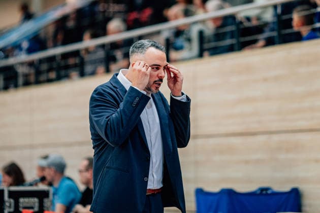 BB 1BL Women Syntainics MBC Lions BC Pharmaserv Marburg Timur Topal GISA Lions MBC during the 2025 2026 season in the semi-final playoff in game 1 of 5 in the DBBL Toyota Bundesliga Syntainics MBC Lions and BC Pharmaserv Marburg at the SWH Arena on April 11, 2026 in Halle Saale, Sachsen Anhalt, Germany