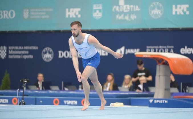 FIG APPARATUS WORLD CUP 2026 (CRO),Finals Day 1 (MAG, WAG), Hall Gradski vrt , Osijek, Croatia, 11.04.2026 DOLGOPYAT Artem (ISR) during FIG APPARATUS WORLD CUP 2026 (CRO),Final Day 1, FLOOR (MAG), Hall Gradski vrt , Osijek, Croatia, 11.04.2026 *** FIG APPARATUS WORLD CUP 2026 CRO ,Finals Day 1 MAG, WAG , Hall Gradski vrt , Osijek, Croatia, 11 04 2026 DOLGOPYAT Artem ISR during FIG APPARATUS WORLD CUP 2026 CRO ,Final Day 1, FLOOR MAG , Hall Gradski vrt , Osijek, Croatia, 11 04 2026 Copyright: xBEAUTIFULxSPORTS Stanusicx
