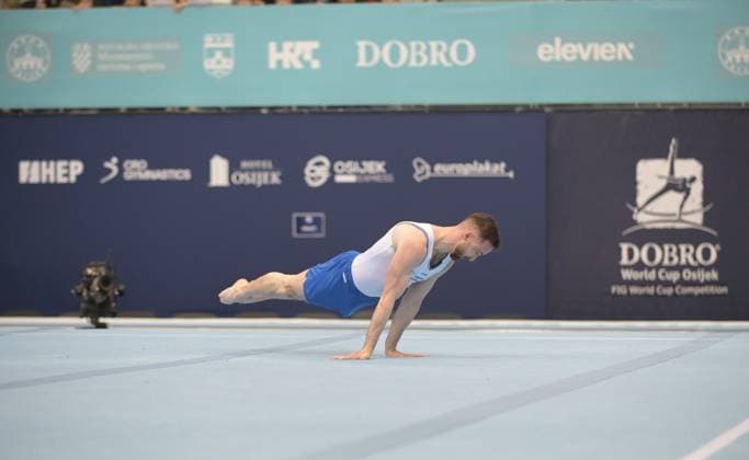 FIG APPARATUS WORLD CUP 2026 (CRO),Finals Day 1 (MAG, WAG), Hall Gradski vrt , Osijek, Croatia, 11.04.2026 DOLGOPYAT Artem (ISR) during FIG APPARATUS WORLD CUP 2026 (CRO),Final Day 1, FLOOR (MAG), Hall Gradski vrt , Osijek, Croatia, 11.04.2026 *** FIG APPARATUS WORLD CUP 2026 CRO ,Finals Day 1 MAG, WAG , Hall Gradski vrt , Osijek, Croatia, 11 04 2026 DOLGOPYAT Artem ISR during FIG APPARATUS WORLD CUP 2026 CRO ,Final Day 1, FLOOR MAG , Hall Gradski vrt , Osijek, Croatia, 11 04 2026 Copyright: xBEAUTIFULxSPORTS Stanusicx